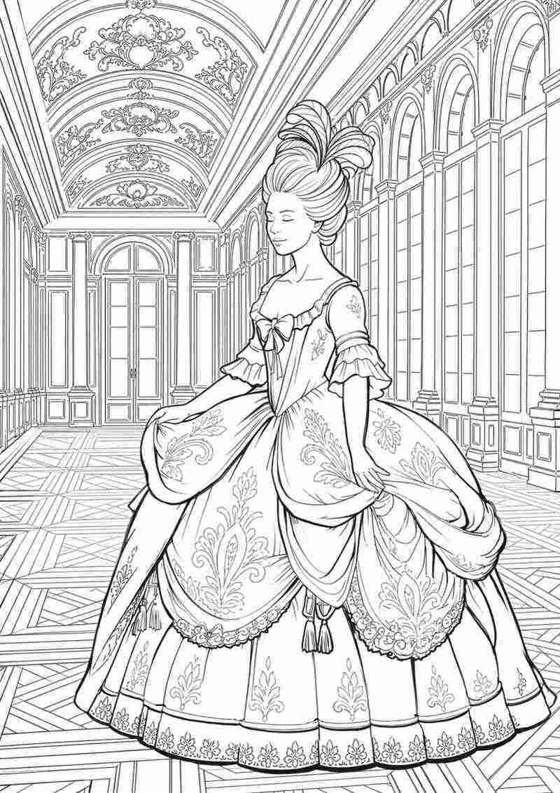 « Marie-Antoinette et la mode » - Cahier de coloriage