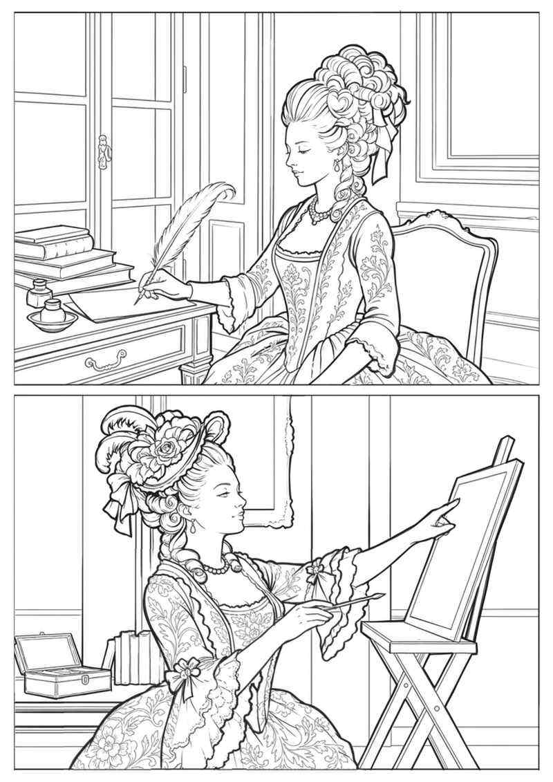 « Marie-Antoinette et la mode » - Cahier de coloriage