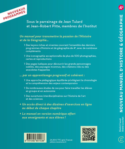 Nouveau Manuel d'Histoire-Géographie 4e - Lot de 10 exemplaires
