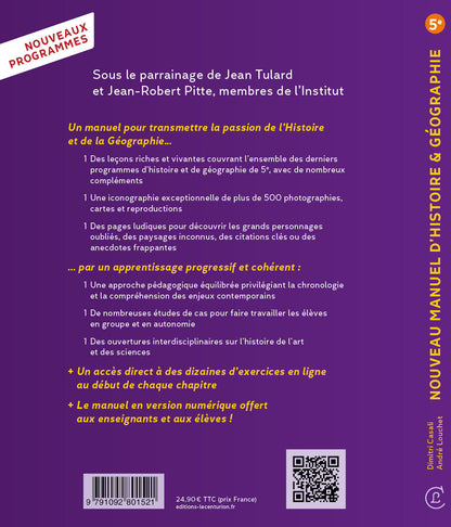 Nouveau manuel d'Histoire-Géographie 5e - Lot de 10 exemplaires